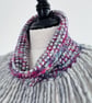 Handmade Silk and Merino Wool Cowl, - Image 2