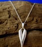 Silver Heart Necklace, Sterling silver Heart Pendant, Handmade, Heart Jewellery,