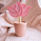 3D Printed Pink Tulip Decorative Headphone stand
