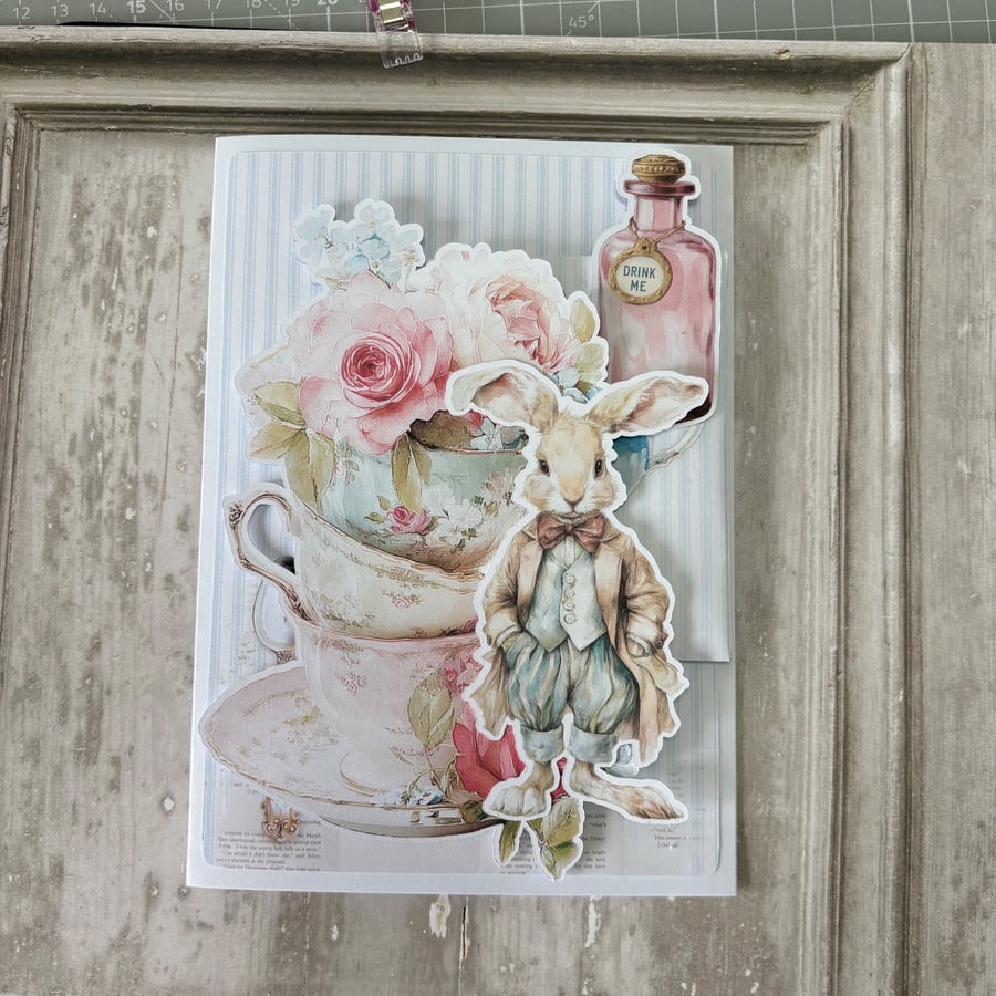 Greeting Card - A Most Curious Tea Party - March Hare - Tea Bag Gift C263