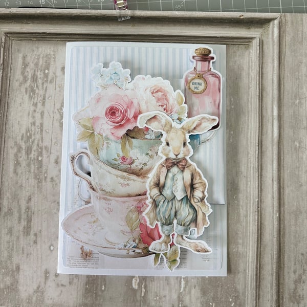 Greeting Card - A Most Curious Tea Party - March Hare - Tea Bag Gift C263