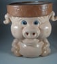 Novelty Ceramic Animal Pig Garden Home Flower Herb Plant Pot Planter Container. - Image 1