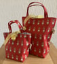 Rudolf Red Gift Bag, Handmade in the UK - Image 1