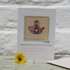 Hand stitched mini applique teapot with written wording to celebrate friendship
