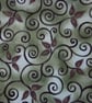 Mid Green Marbled Vine Pattern Cotton Fat Quarter