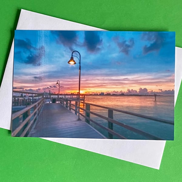 Whitstable Kent at Sunset - Photographic Print Greetings Card