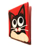 Black and White Cat Magnet - hand painted red magnet, cat lover gift - Image 5