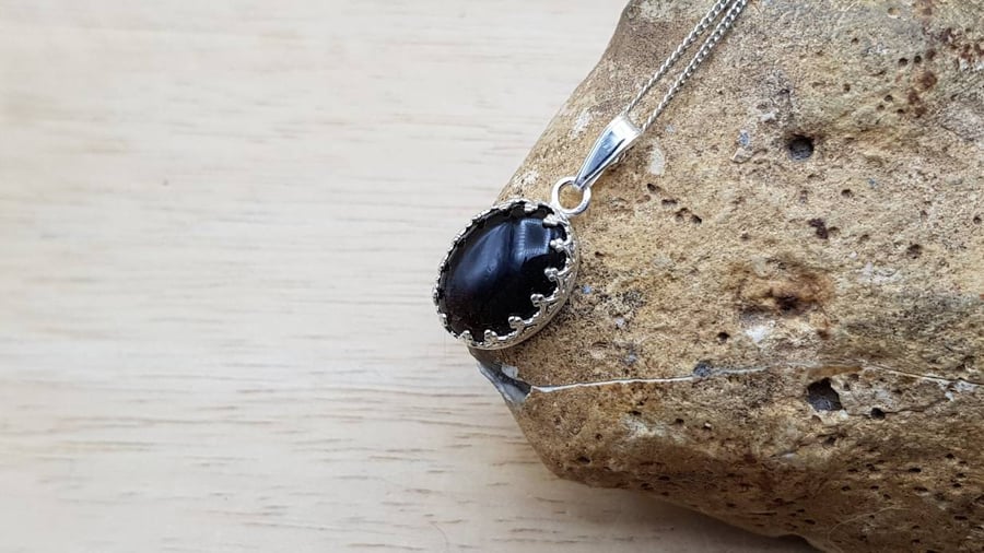 Small Smoky Quartz pendant. Reiki jewelry. 