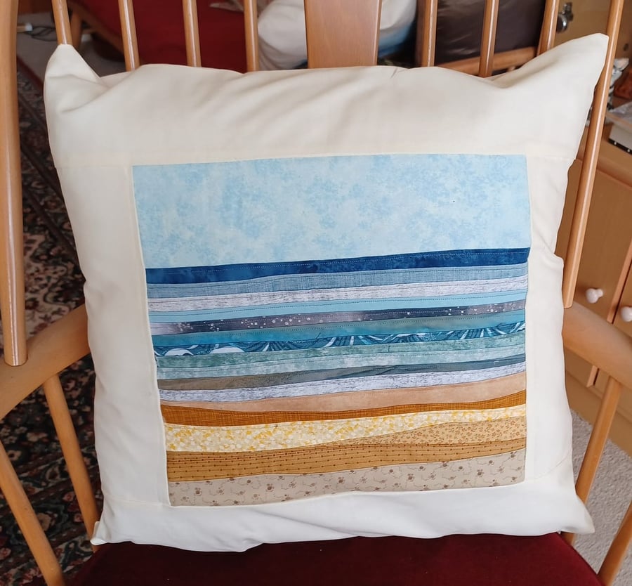 'Coast' Patchwork cushion cover