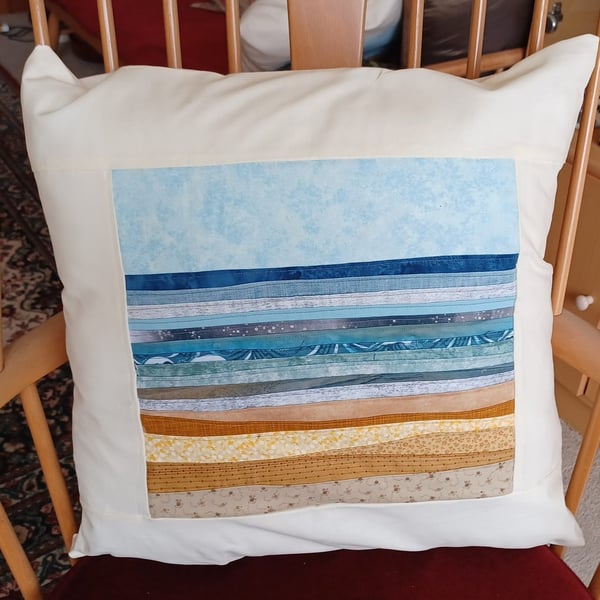 'Coast' Patchwork cushion cover