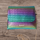 Handmade Faux leather rainbow shoulder bag 