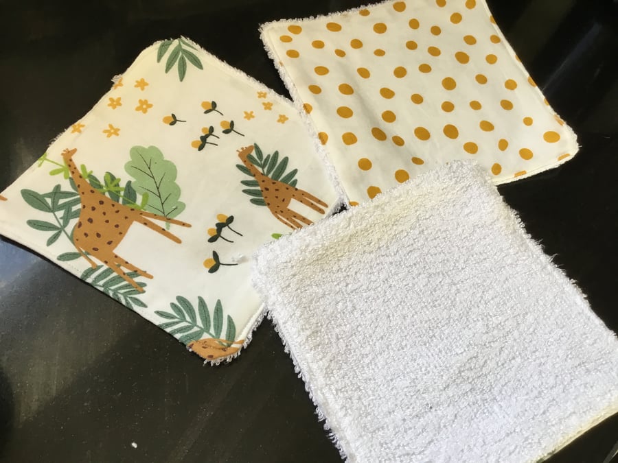 Baby wipes. Cotton fabric. Reusable baby wipes. Handmade baby wipes. Face wipes.