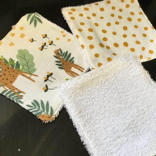 Baby wipes. Cotton fabric. Reusable baby wipes. Handmade baby wipes. Face wipes.