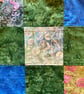 Green & Blue Batik Fabric Tote Bag Sewing Kit - Image 2