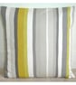 Yellow and Grey Striped Cushion Cover 16" - Image 1