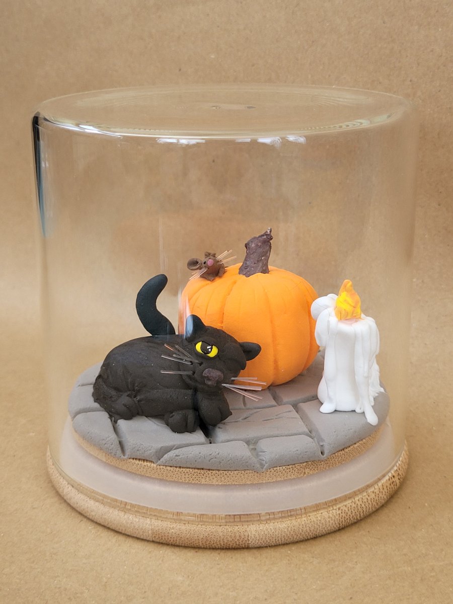 Did I just hear something? Cat and mouse ornament in a glass jar