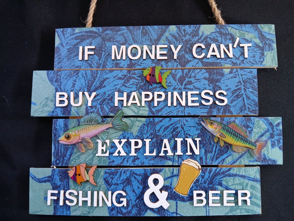 Fishing themed hanging sign 