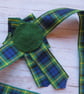 Gordon Tartan Ruffle Rosette Celtic Green Wrist Corsage Prom Ceilidh - Image 4