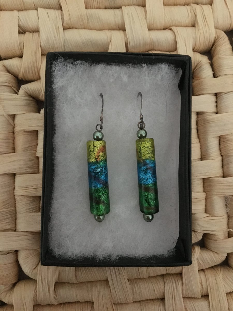 Long Tube Bead Earrings