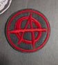 Red anarchy symbol - Embroidered Iron on Patch