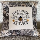 Welcome to Our Hive Cushion