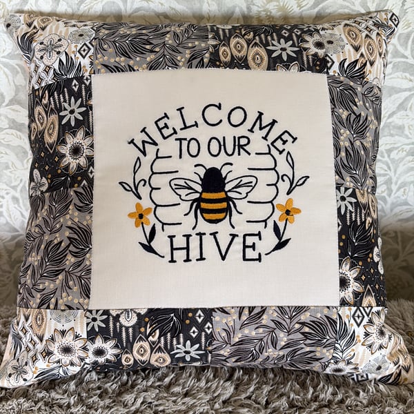 Welcome to Our Hive Cushion