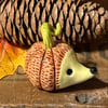 Hedgekin small ceramic hedgehog pumpkin decoration