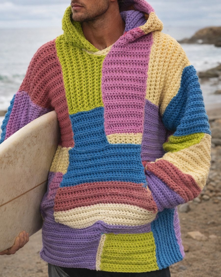 Multi coloured oversized hoodie. - large