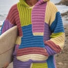 Multi coloured oversized hoodie. - large
