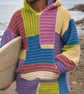 Multi coloured oversized hoodie. - large