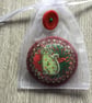 Hand Embroidered Floral Cat Brooch - Image 5