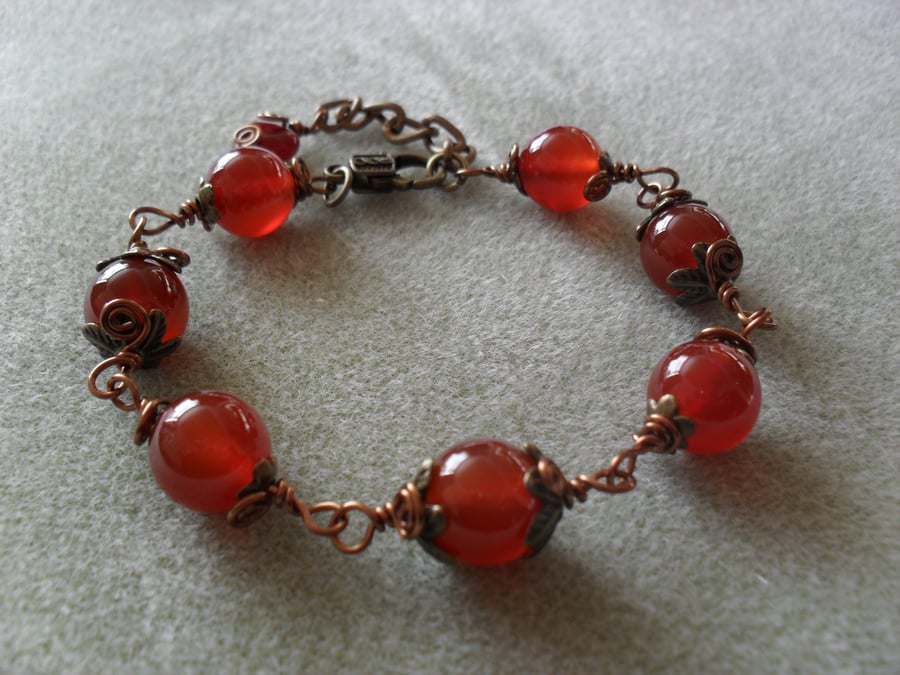 Agate and Bronze Bracelet