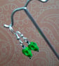 Dyed Howlite Skull Earrings - Green (2) - Image 3