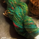 Rainforest hand spun yarn – wool and silk blend - 135 yards
