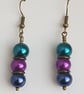 Beautiful Peacock Passion Dark Tone Earrings - Design 2 - Image 3