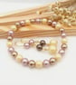 Earrings & Bracelet Set - Neapolitan Pastel Crystal Pearl Gift Set  - Image 1