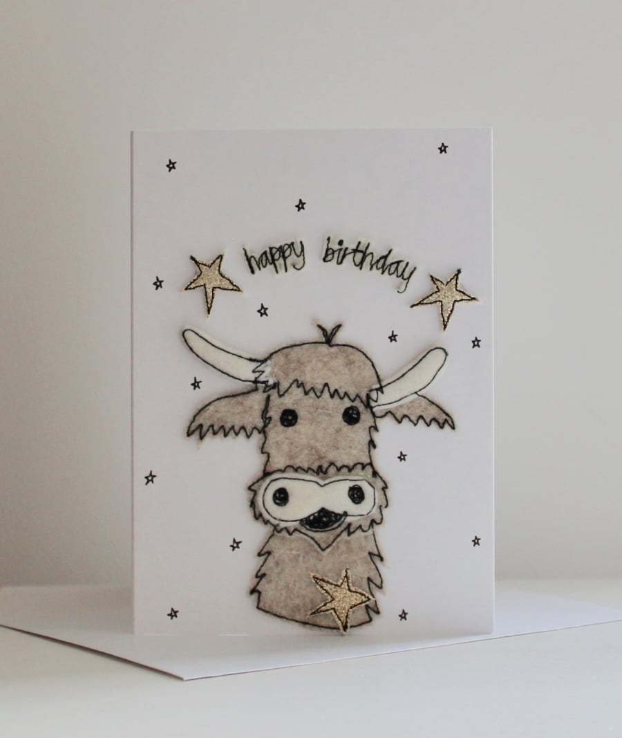 'Happy Birthday' - Handmade C6 Blank Card