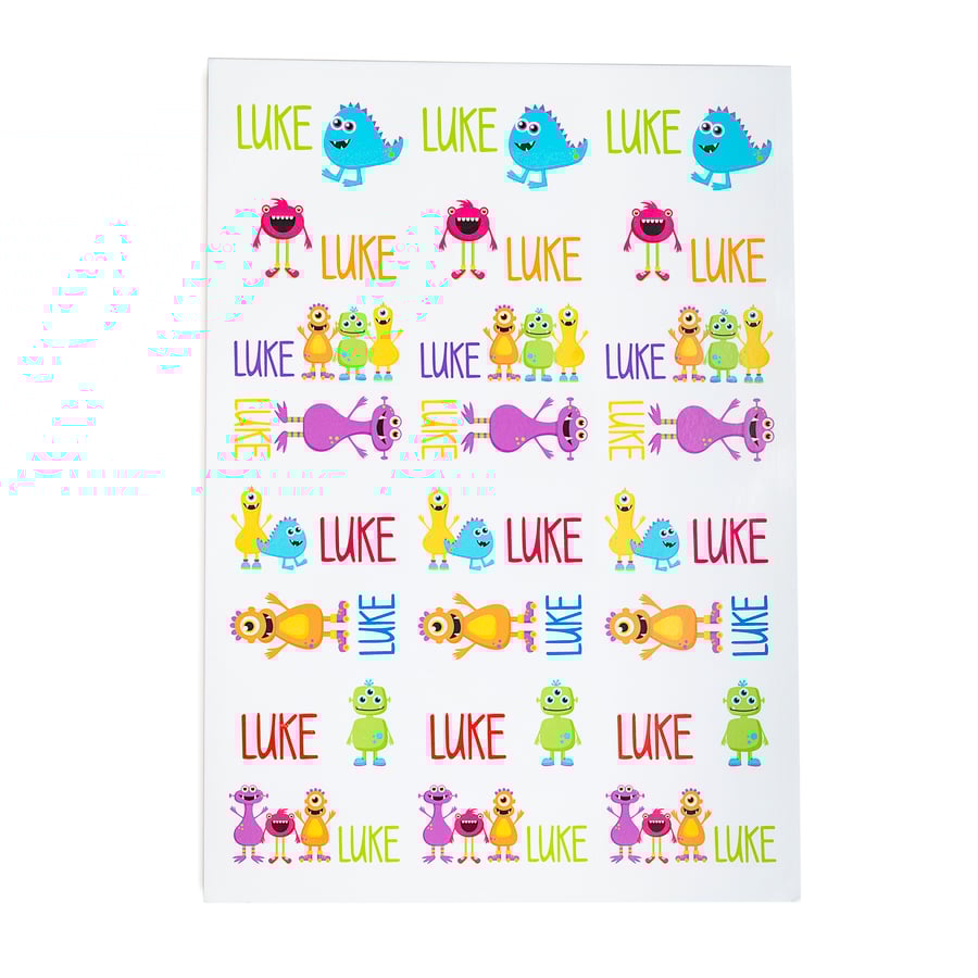 Personalised Monster Stickers