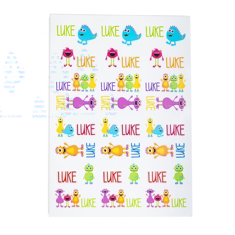 Personalised Monster Stickers