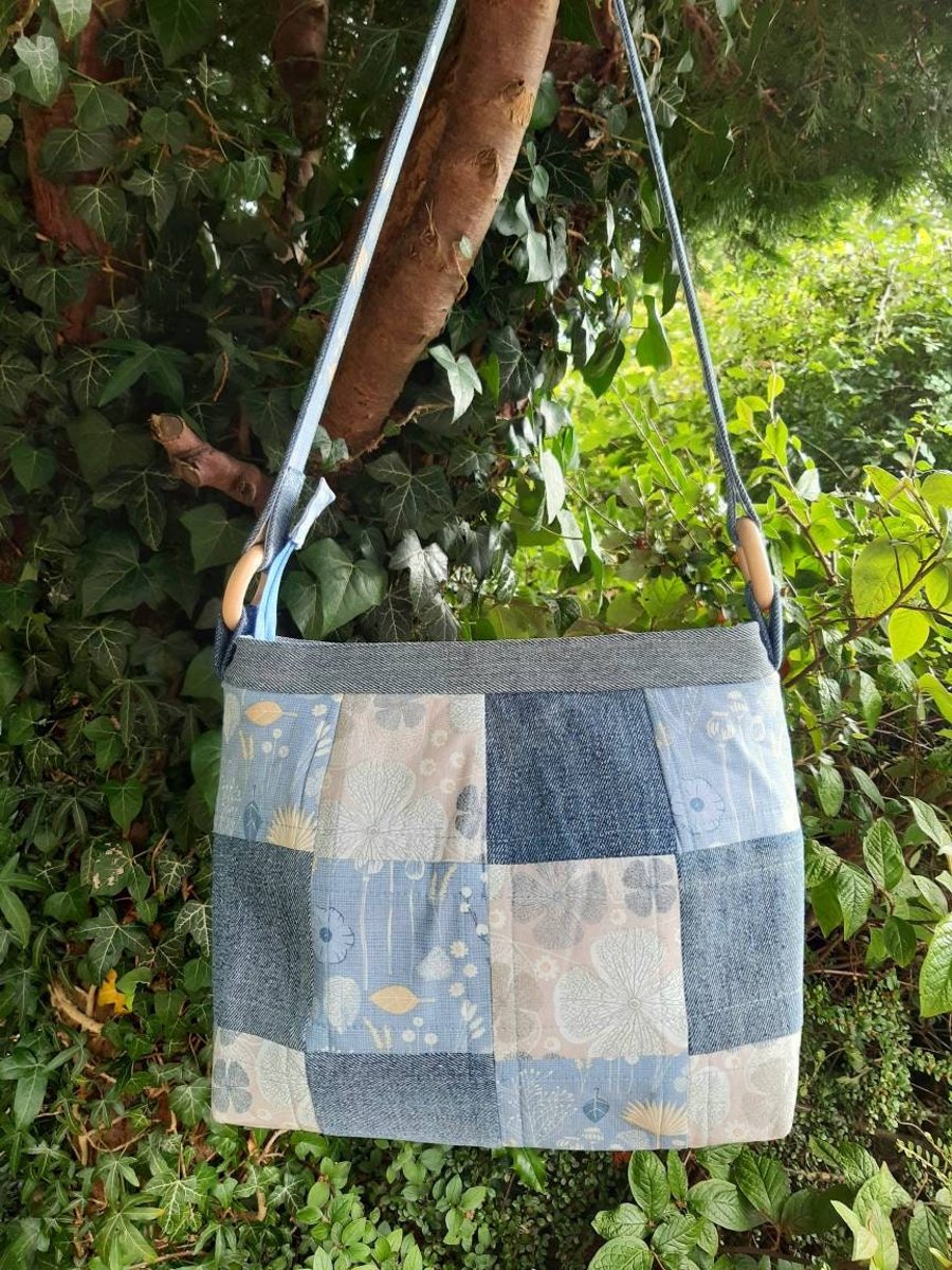 Denim and Patchwork shoulder cross-body bags (2 designs)