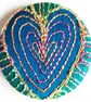 Buttons 1 inch button Hand Dyed Silks and Cottons Free Machine Embroidery Button - Image 1