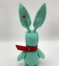Aqua Bunny The Little Hand Embroidered Felt Rabbit   - Image 8