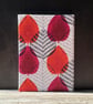 Handmade A5 Journal, 1950s Red and Orange Leaf Design Vintage Barkcloth Fabric - Image 8