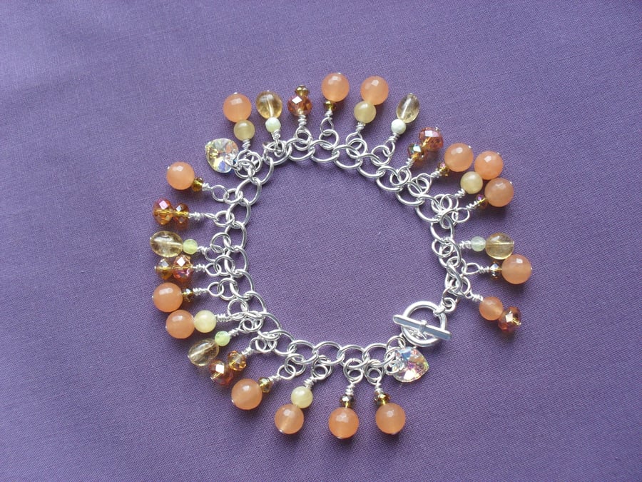 Clearance Orange and Yellow Charm Style Bracelet