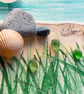 Sea Glass Seagull Desk Art - Original Watercolour with Beach Finds - Image 3