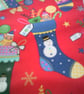 Christmas Stocking with stockings full of Gifts on a red background  - Image 6