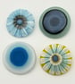 Matt Fused Glass Blue and White Circles Brooch - Image 7