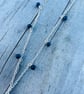 Faceted Sapphire Drop Sterling Silver Necklace  - Image 2