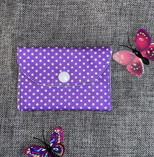 Gift Card Wallet. Purple Pokka Dots for that special occasion 