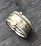 Gold Wave Stack Ring, silver stack ring, silver and gold stack ring, wave ring,  - Image 10